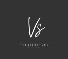 v s vs. Initiale Brief Handschrift und Unterschrift Logo. ein Konzept Handschrift Initiale Logo mit Vorlage Element. vektor