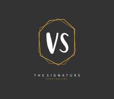 v s vs. Initiale Brief Handschrift und Unterschrift Logo. ein Konzept Handschrift Initiale Logo mit Vorlage Element. vektor