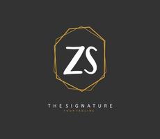 z s zs Initiale Brief Handschrift und Unterschrift Logo. ein Konzept Handschrift Initiale Logo mit Vorlage Element. vektor