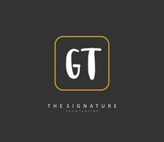 G t gt Initiale Brief Handschrift und Unterschrift Logo. ein Konzept Handschrift Initiale Logo mit Vorlage Element. vektor