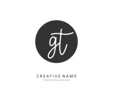 G t gt Initiale Brief Handschrift und Unterschrift Logo. ein Konzept Handschrift Initiale Logo mit Vorlage Element. vektor