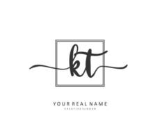 k t kt Initiale Brief Handschrift und Unterschrift Logo. ein Konzept Handschrift Initiale Logo mit Vorlage Element. vektor