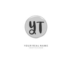 y t yt Initiale Brief Handschrift und Unterschrift Logo. ein Konzept Handschrift Initiale Logo mit Vorlage Element. vektor