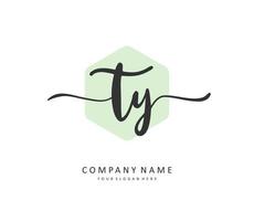 ty Initiale Brief Handschrift und Unterschrift Logo. ein Konzept Handschrift Initiale Logo mit Vorlage Element. vektor