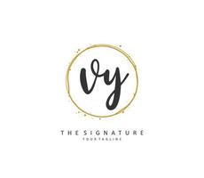 vy Initiale Brief Handschrift und Unterschrift Logo. ein Konzept Handschrift Initiale Logo mit Vorlage Element. vektor