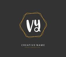 vy Initiale Brief Handschrift und Unterschrift Logo. ein Konzept Handschrift Initiale Logo mit Vorlage Element. vektor