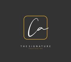 c en ca första brev handstil och signatur logotyp. en begrepp handstil första logotyp med mall element. vektor