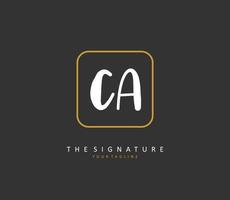 c ein ca. Initiale Brief Handschrift und Unterschrift Logo. ein Konzept Handschrift Initiale Logo mit Vorlage Element. vektor