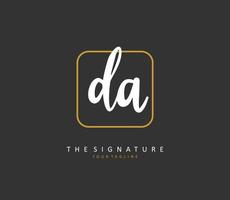 da Initiale Brief Handschrift und Unterschrift Logo. ein Konzept Handschrift Initiale Logo mit Vorlage Element. vektor