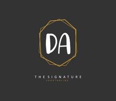 da Initiale Brief Handschrift und Unterschrift Logo. ein Konzept Handschrift Initiale Logo mit Vorlage Element. vektor