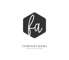 f ein Fa Initiale Brief Handschrift und Unterschrift Logo. ein Konzept Handschrift Initiale Logo mit Vorlage Element. vektor