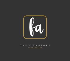 f ein Fa Initiale Brief Handschrift und Unterschrift Logo. ein Konzept Handschrift Initiale Logo mit Vorlage Element. vektor