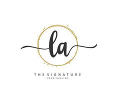 l ein la Initiale Brief Handschrift und Unterschrift Logo. ein Konzept Handschrift Initiale Logo mit Vorlage Element. vektor