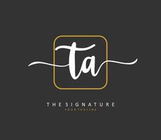 t ein ta Initiale Brief Handschrift und Unterschrift Logo. ein Konzept Handschrift Initiale Logo mit Vorlage Element. vektor