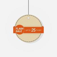 Flash Sale Tag Rabatt Label 25 aus Vektor