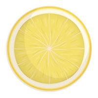frisch Zitrone Scheibe mit Schatten isoliert auf Weiss, Vektor eben Illustration