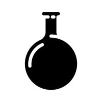 runden am Boden Flasche chemisch Glaswaren Labor Glyphe Symbol Vektor Illustration