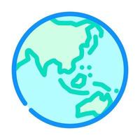 Asien jord planet Karta Färg ikon vektor illustration