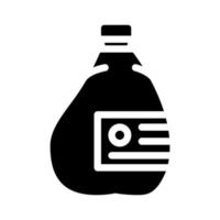 Saft Plastik Flasche Glyphe Symbol Vektor Illustration