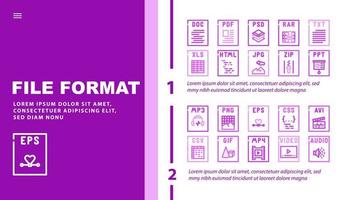 Datei Format dokumentieren Landung Header Vektor