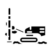 bohren rig Kupfer Produktion Glyphe Symbol Vektor Illustration