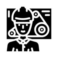 mechanisch Ingenieur Arbeiter Glyphe Symbol Vektor Illustration