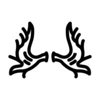 älg horn djur- linje ikon vektor illustration