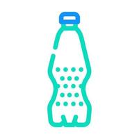 leeren Limonade Plastik Flasche Farbe Symbol Vektor Illustration