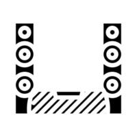 ljud systemet levande rum glyf ikon vektor illustration