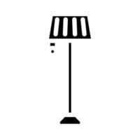 Lampe Fußboden Schlafzimmer Innere Glyphe Symbol Vektor Illustration