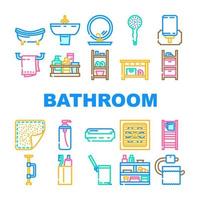 Badezimmer Bad Ausrüstung Hygiene Symbole einstellen Vektor