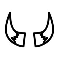 Bison Horn Tier Linie Symbol Vektor Illustration