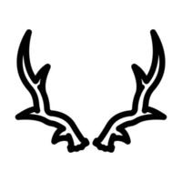 Hirsch Horn Tier Linie Symbol Vektor Illustration