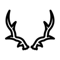 rådjur horn djur- linje ikon vektor illustration