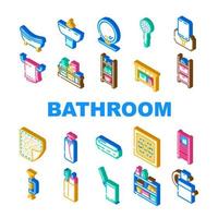 Badezimmer Bad Ausrüstung Hygiene Symbole einstellen Vektor