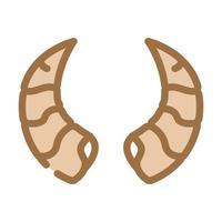 Ziege Horn Tier Farbe Symbol Vektor Illustration