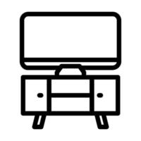 Medien Stand Leben Zimmer Linie Symbol Vektor Illustration