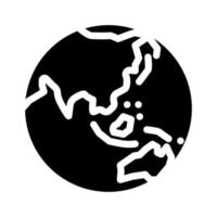Asien Erde Planet Karte Glyphe Symbol Vektor Illustration