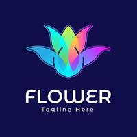 färgrik blomma med regn stil Häftigt kreativ ikon logotyp vektor design