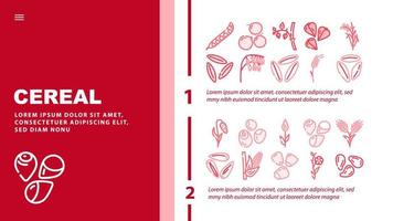 Müsli Pflanze gesund Essen Landung Header Vektor