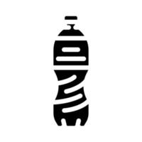 trinken Limonade Plastik Flasche Glyphe Symbol Vektor Illustration