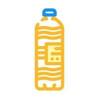 Ökologie Wasser Plastik Flasche Farbe Symbol Vektor Illustration