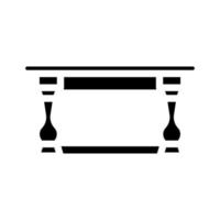 kaffe tabell Hem interiör glyf ikon vektor illustration