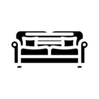 Sofa Leben Zimmer Glyphe Symbol Vektor Illustration