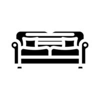 soffa levande rum glyf ikon vektor illustration