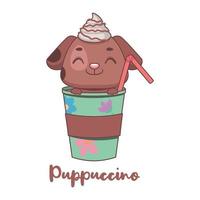 Puppuccino lustige Wortspielillustration vektor