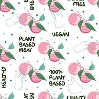 sömlös mönster med växt baserad kött vektor illustration