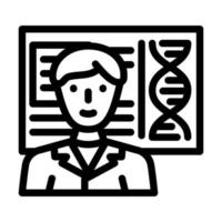 biomedicinsk ingenjör arbetstagare linje ikon vektor illustration