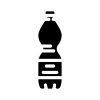 Getränk Limonade Plastik Flasche Glyphe Symbol Vektor Illustration