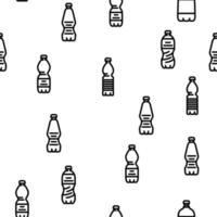 Flasche Plastik Wasser trinken Vektor nahtlos Muster